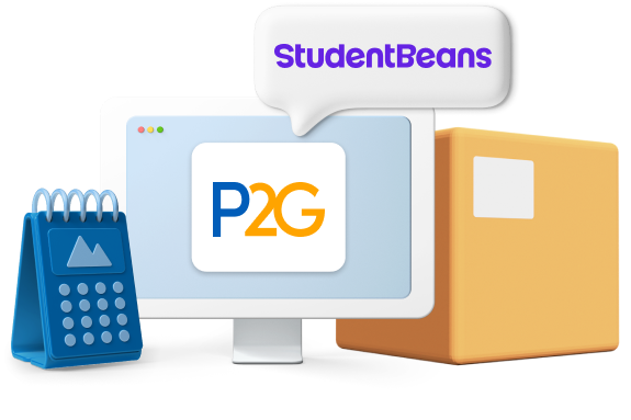 Monitor with animated box and 'StudentBeans' logo