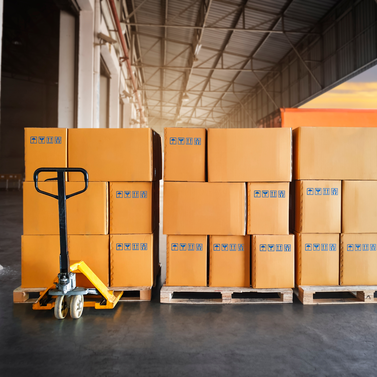 stack of parcels in warehouse