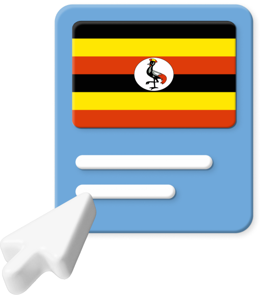 mouse clicking on Uganda flag