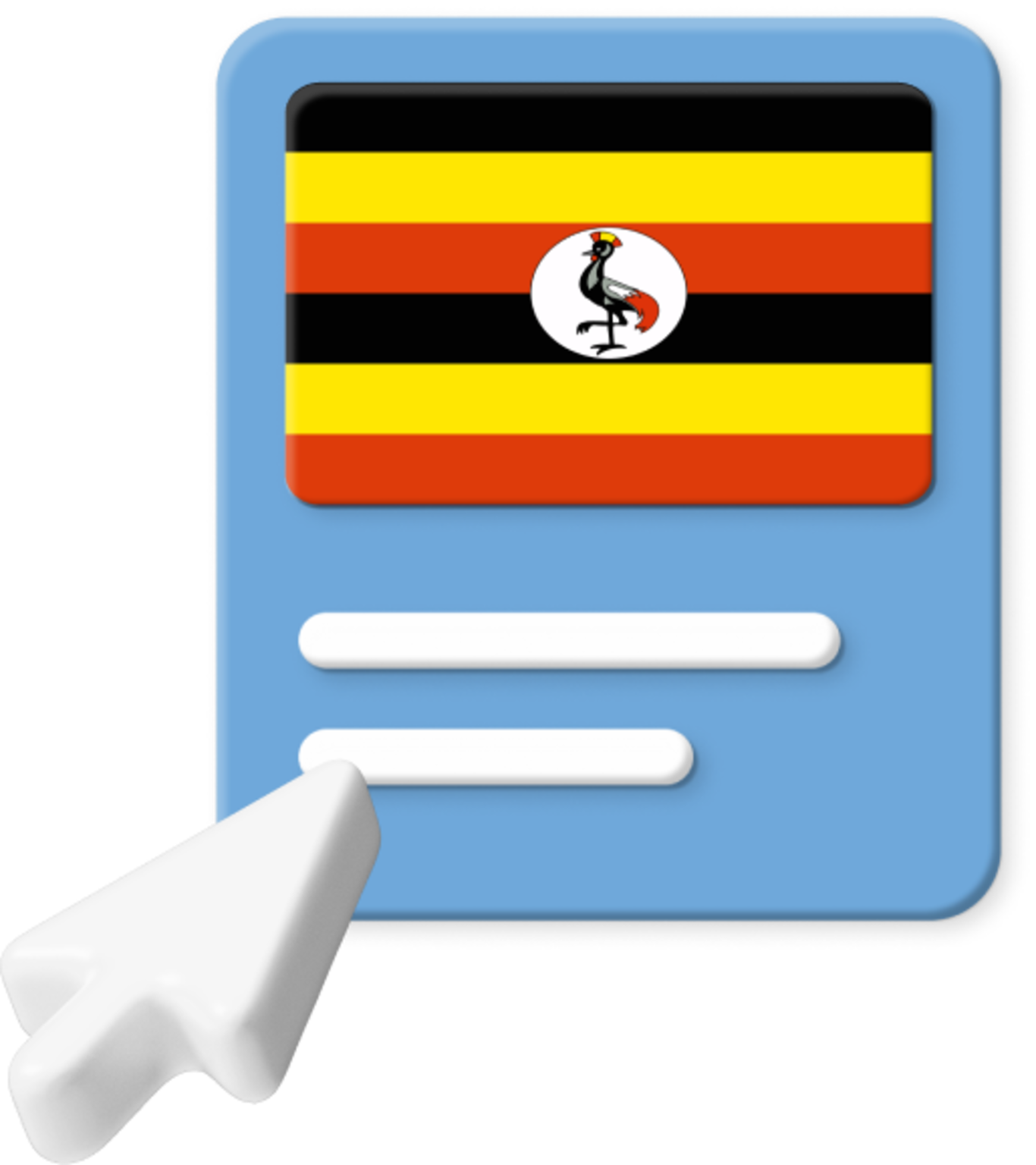 mouse clicking on Uganda flag