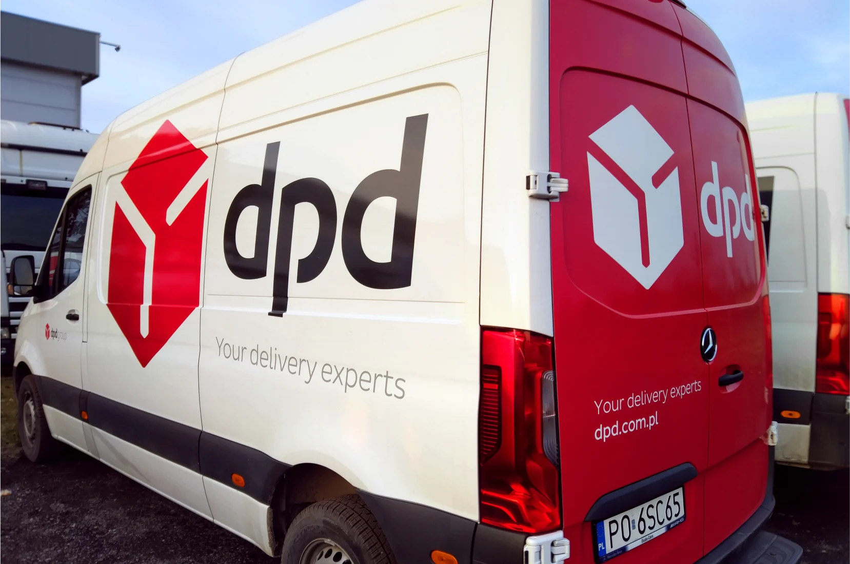 Parked DPD van at depot