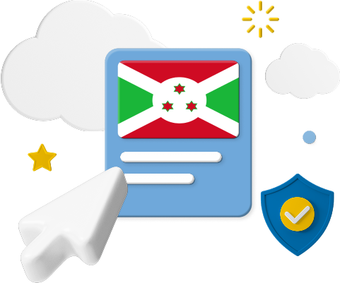 Burundi flag on website graphic 