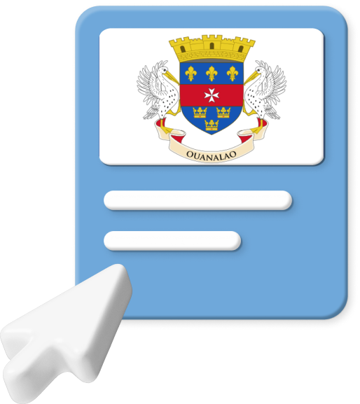 St. Barthelemy flag on web page graphic