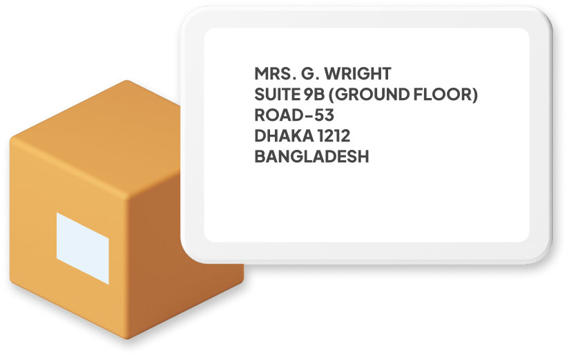 Bangladesh Parcel with Address