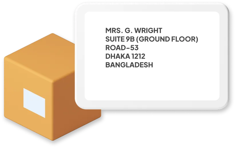 Bangladesh Parcel with Address