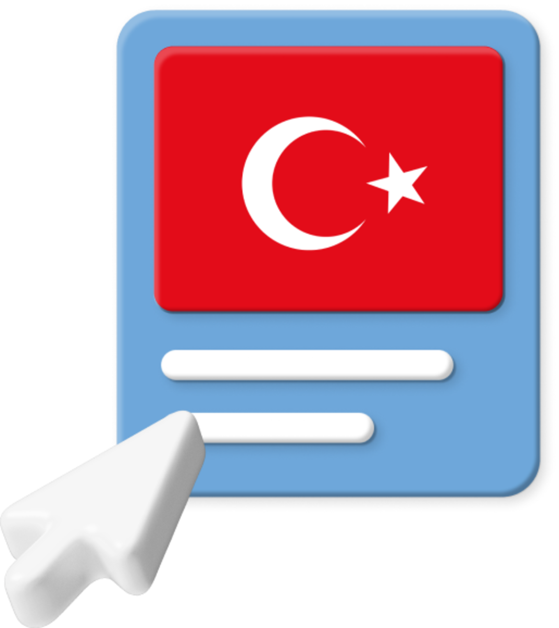 Turkey flag with cursor icon