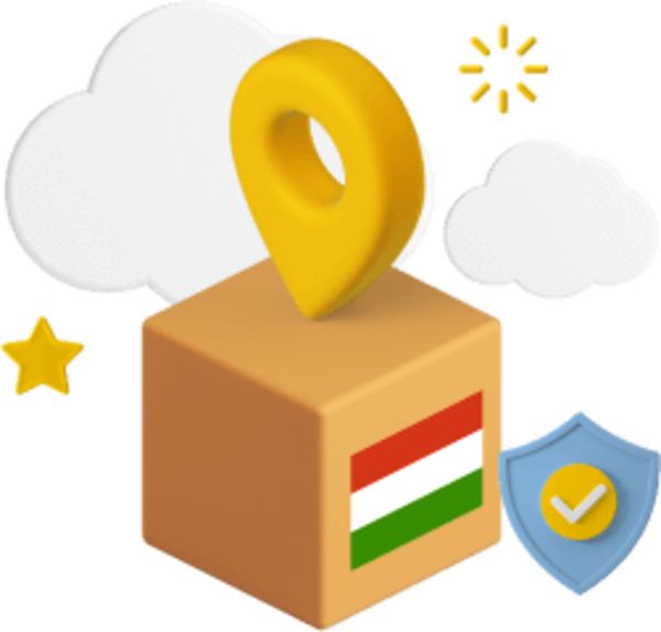 Box with Hungarian flag on