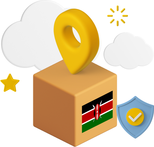 Kenya flag in parcel graphic
