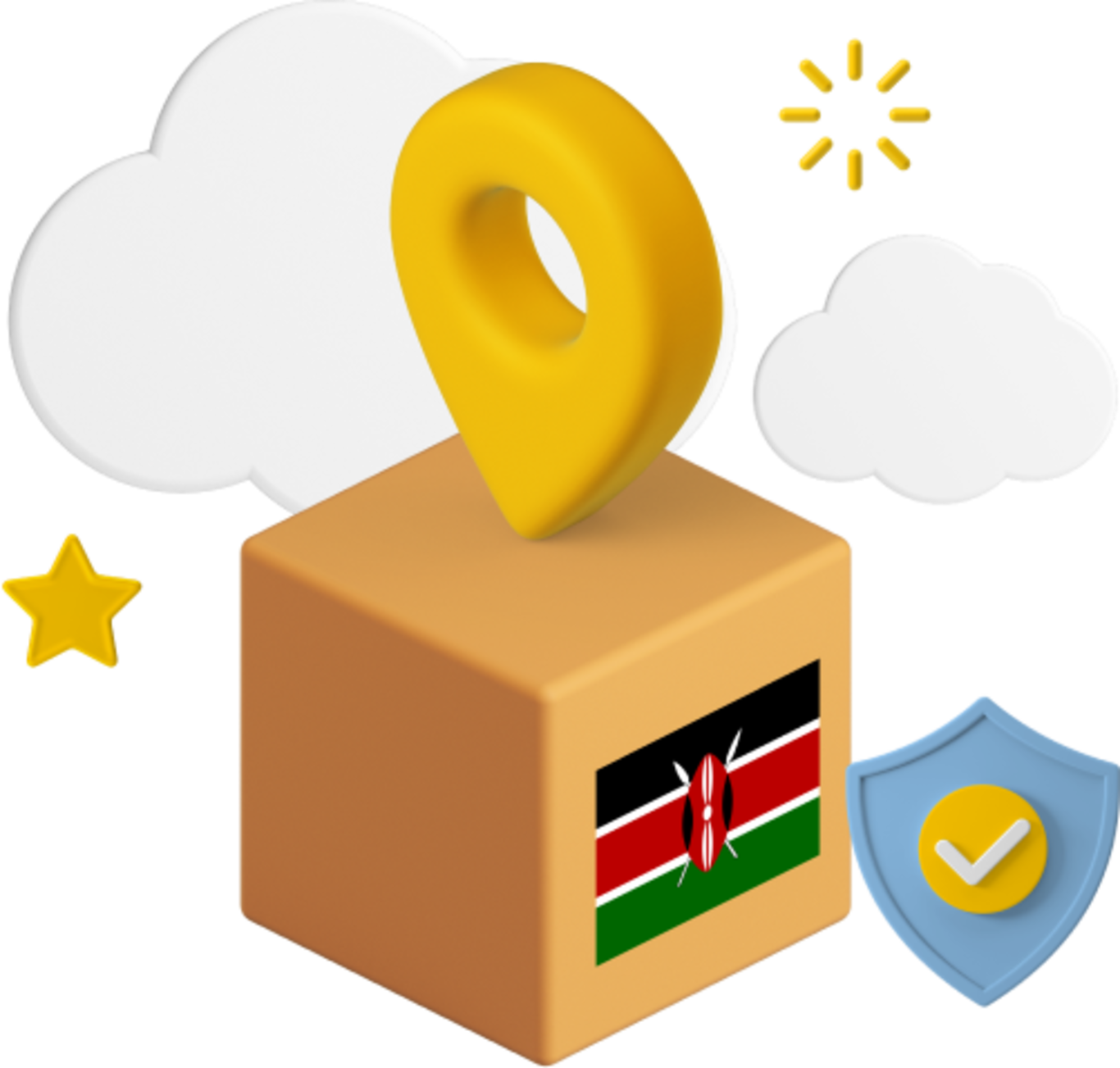 Kenya flag in parcel graphic