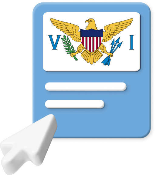 US Virgin Islands flag on web page graphic