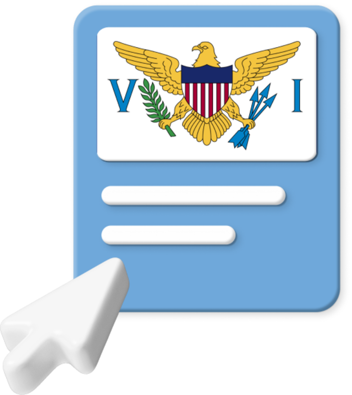 US Virgin Islands flag on web page graphic