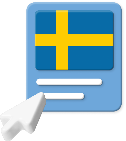 Swedish flag with pointer