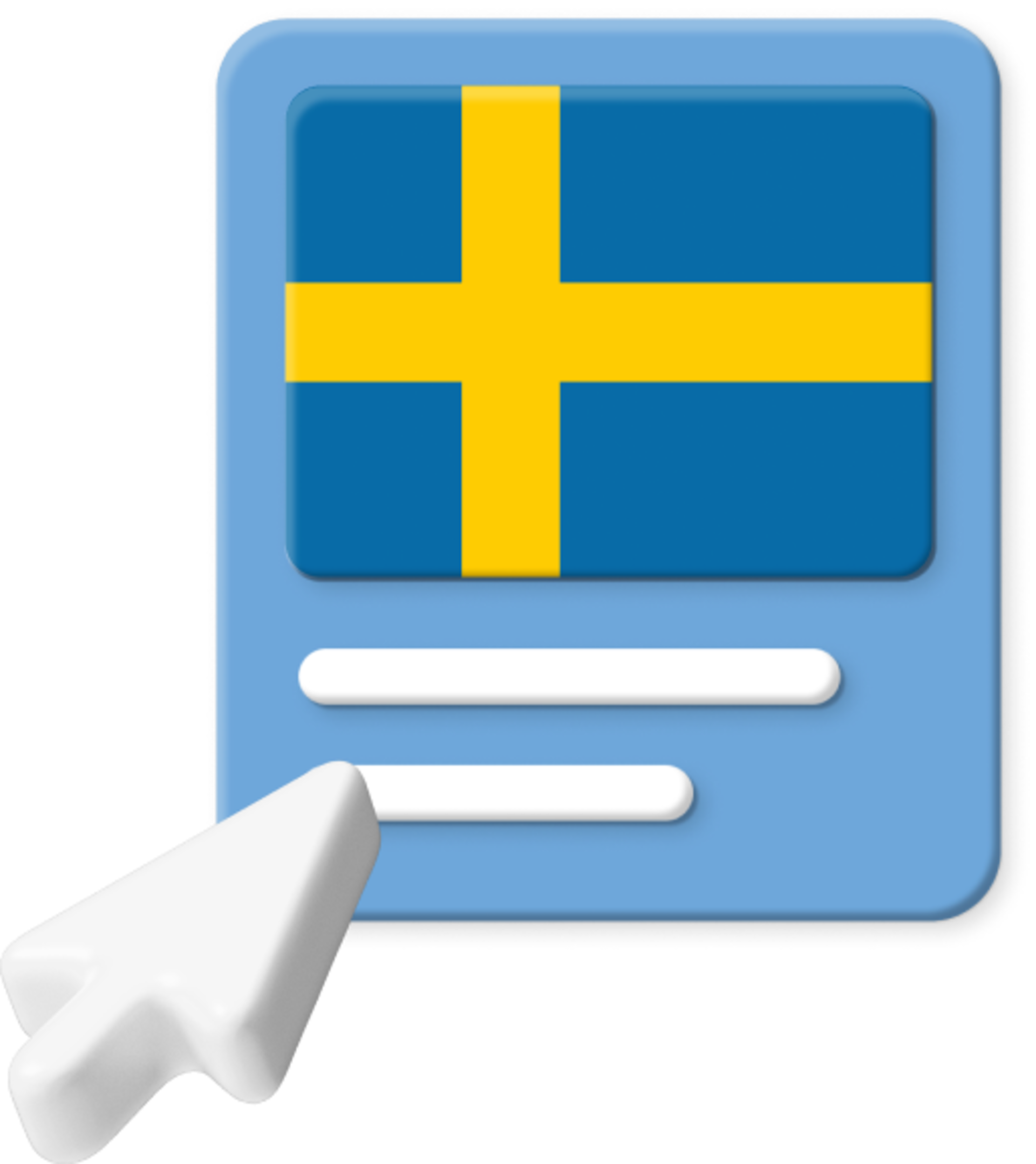 Swedish flag with pointer