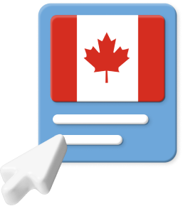 Canadian flag with pointer