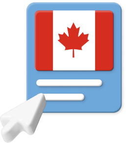 Canadian flag with pointer