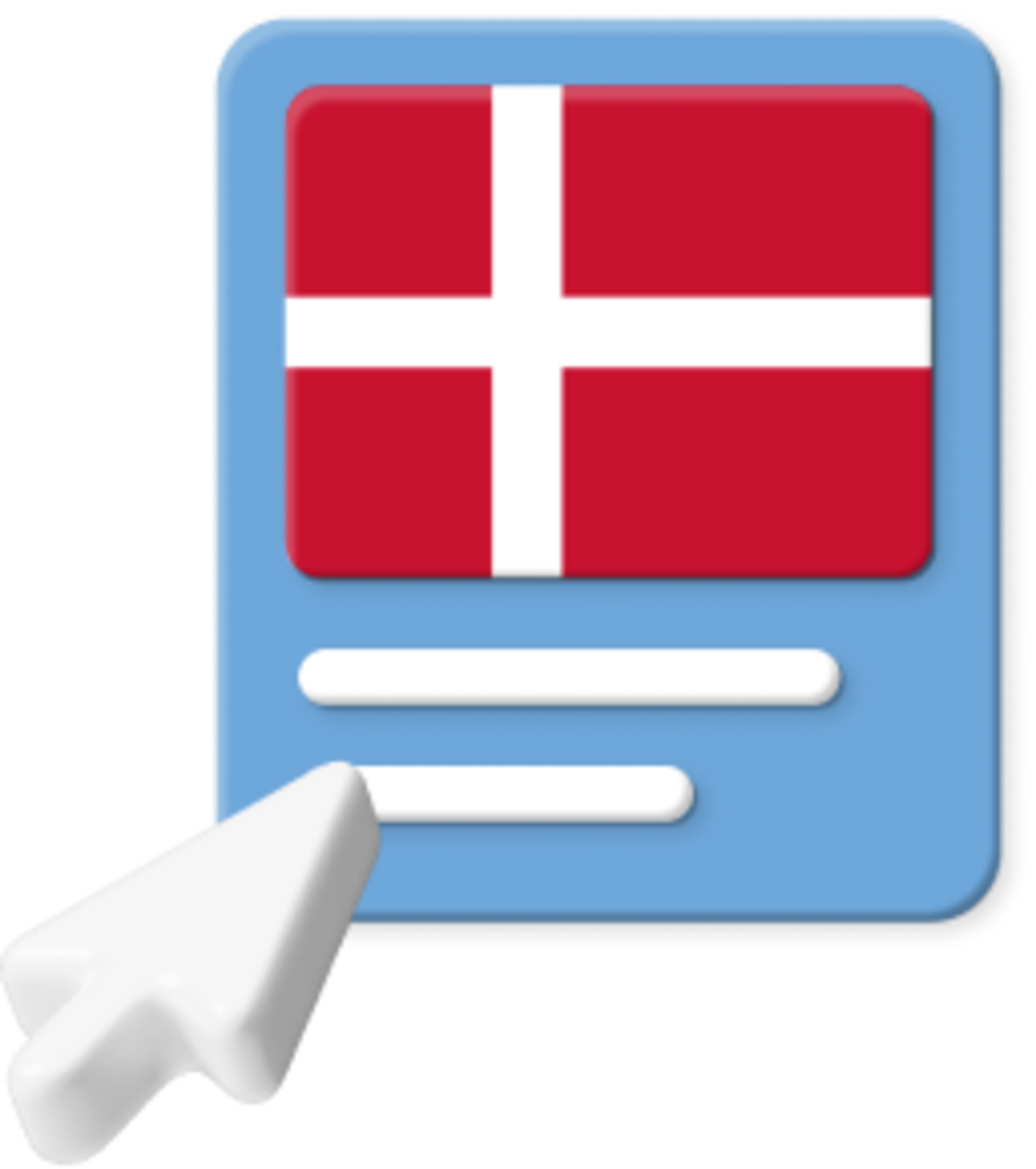 Danish flag with pointer