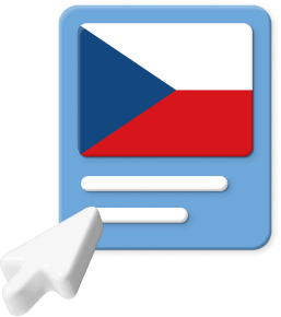 Czech Republic flag with pointer
