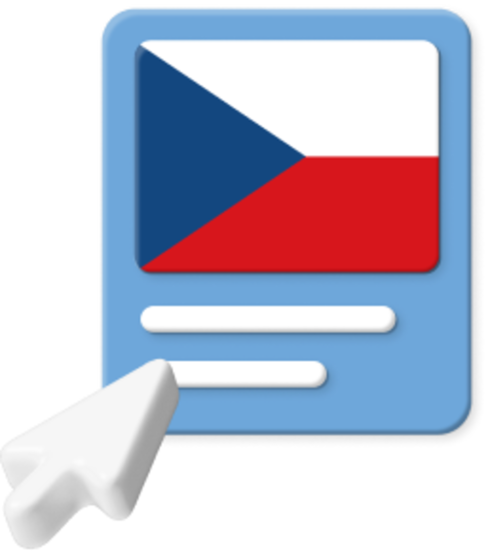 Czech Republic flag with pointer