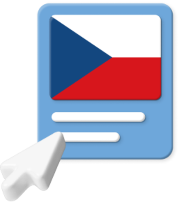 Czech Republic flag with pointer