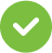 Green circle with tick in centre
