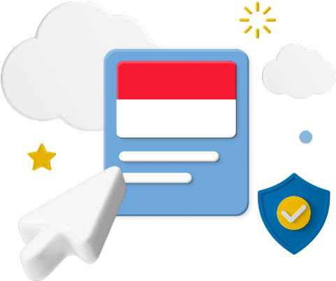 Monaco flag on website graphic