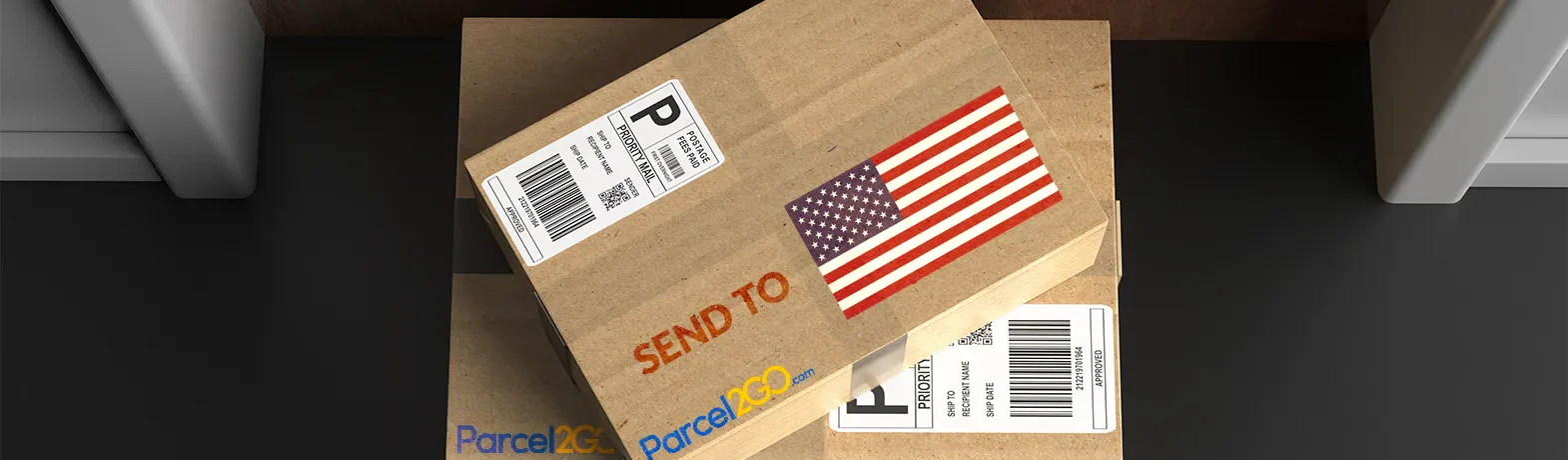 parcel with usa flag
