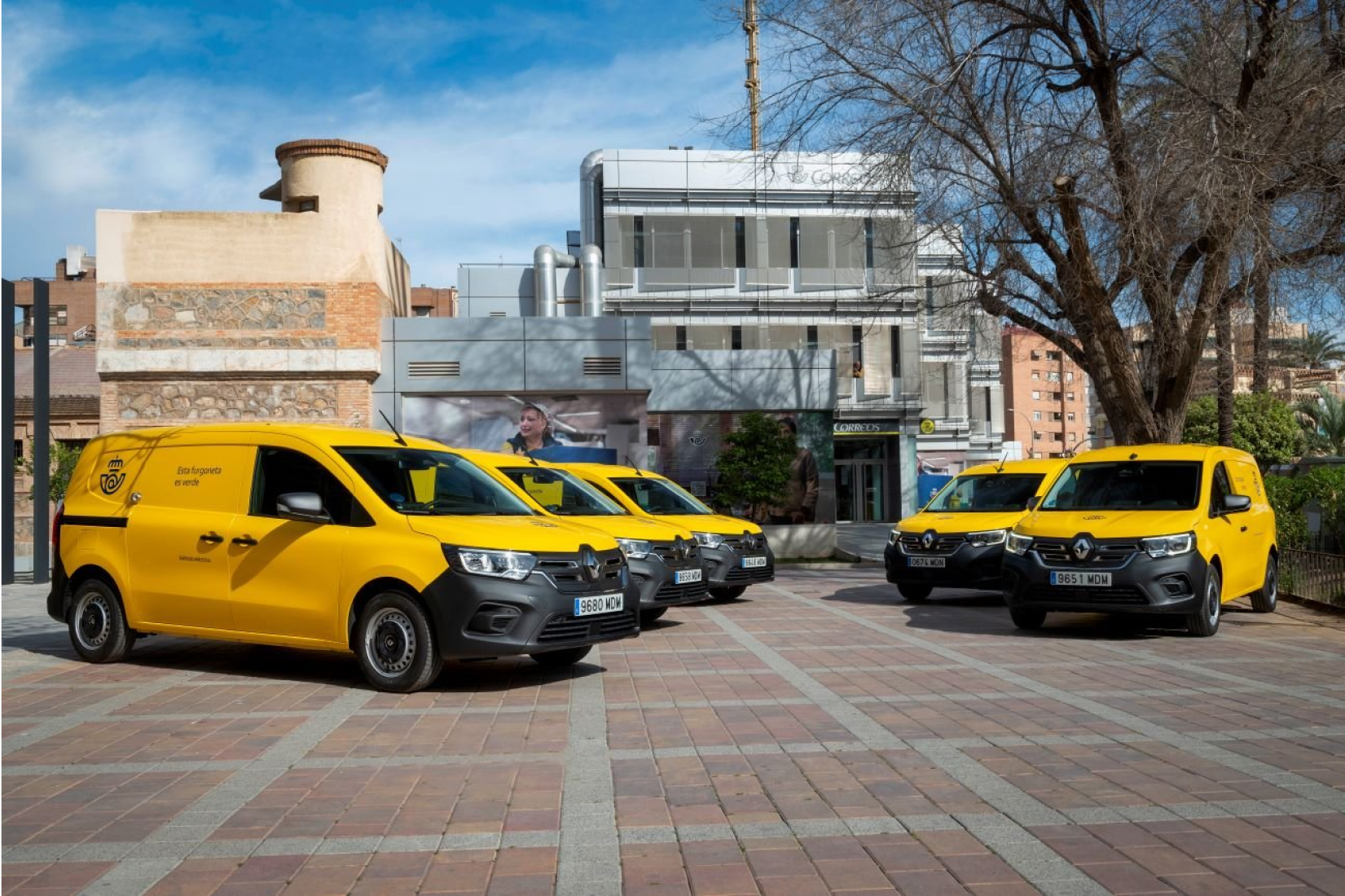 Correos Courier vans parked