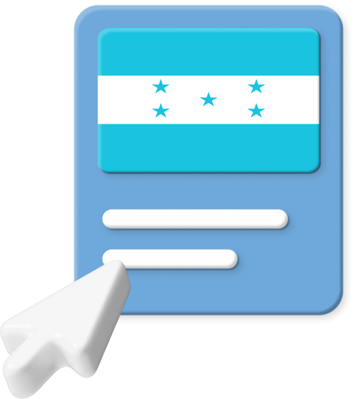 Honduras Republic flag on web page graphic 