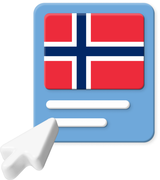 Norwegian flag with pointer