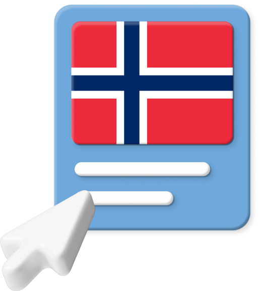 Norwegian flag with pointer