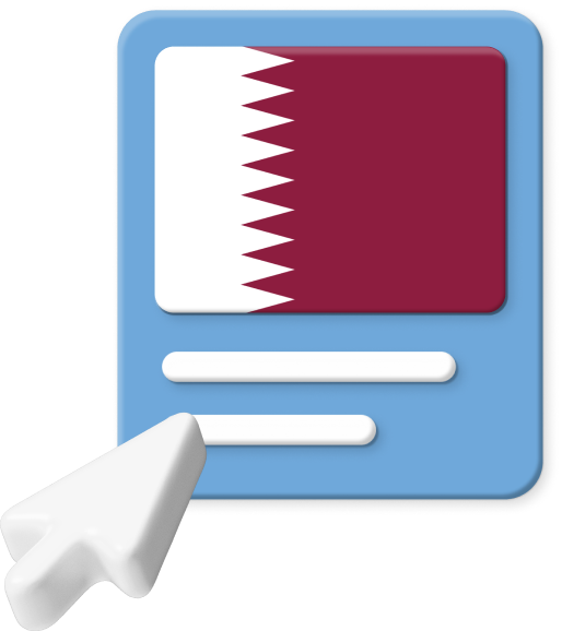 Qatari flag with pointer