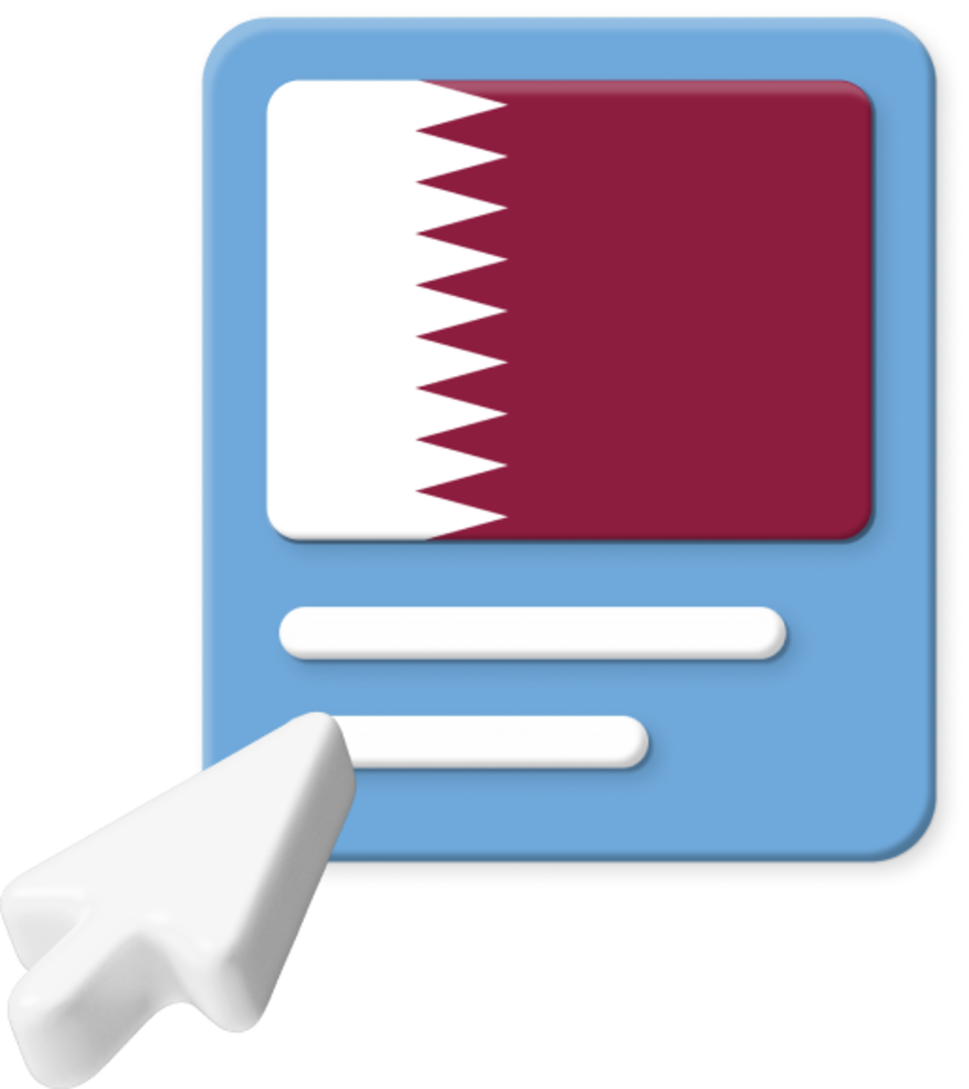 Qatari flag with pointer