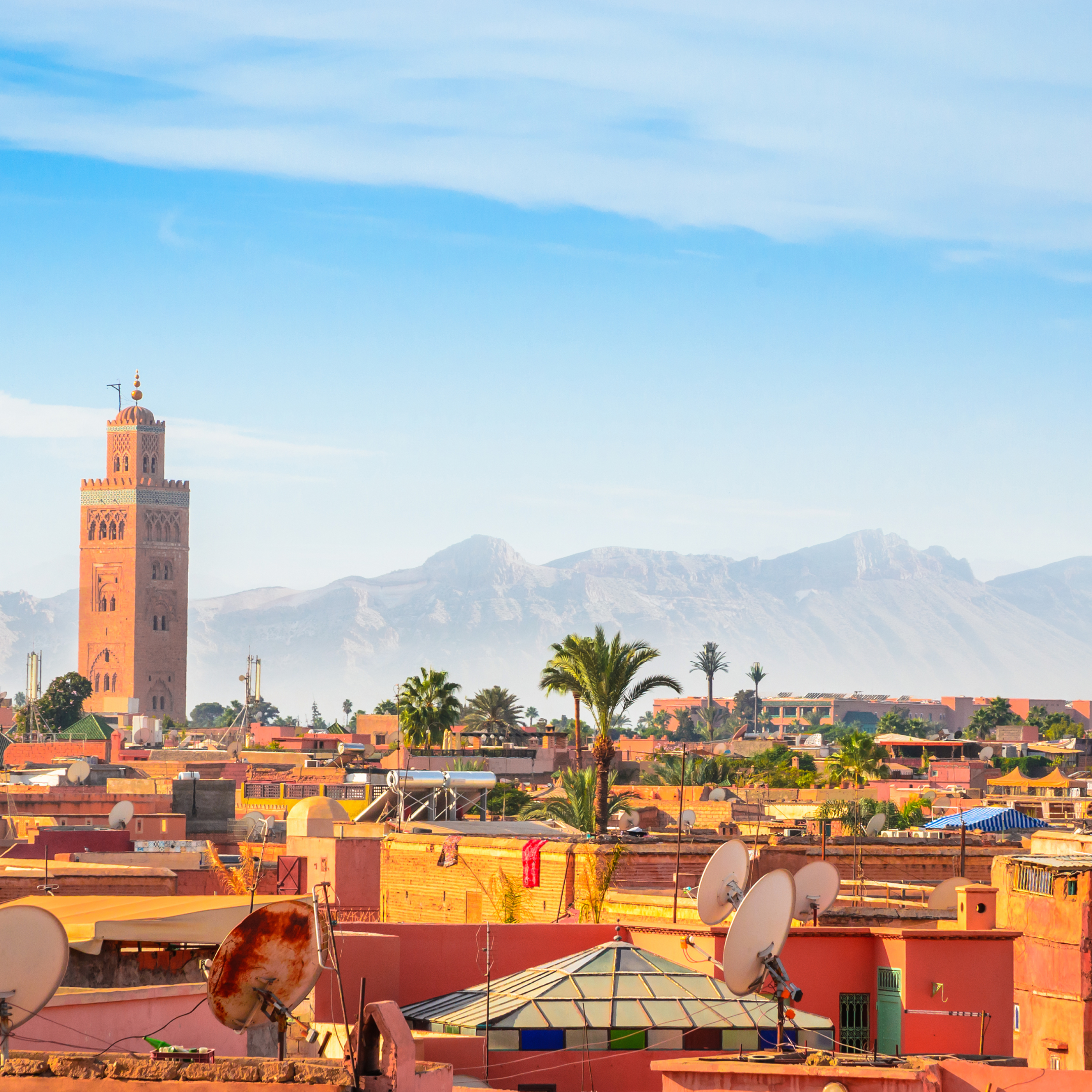 Sky view of a city in Morocco