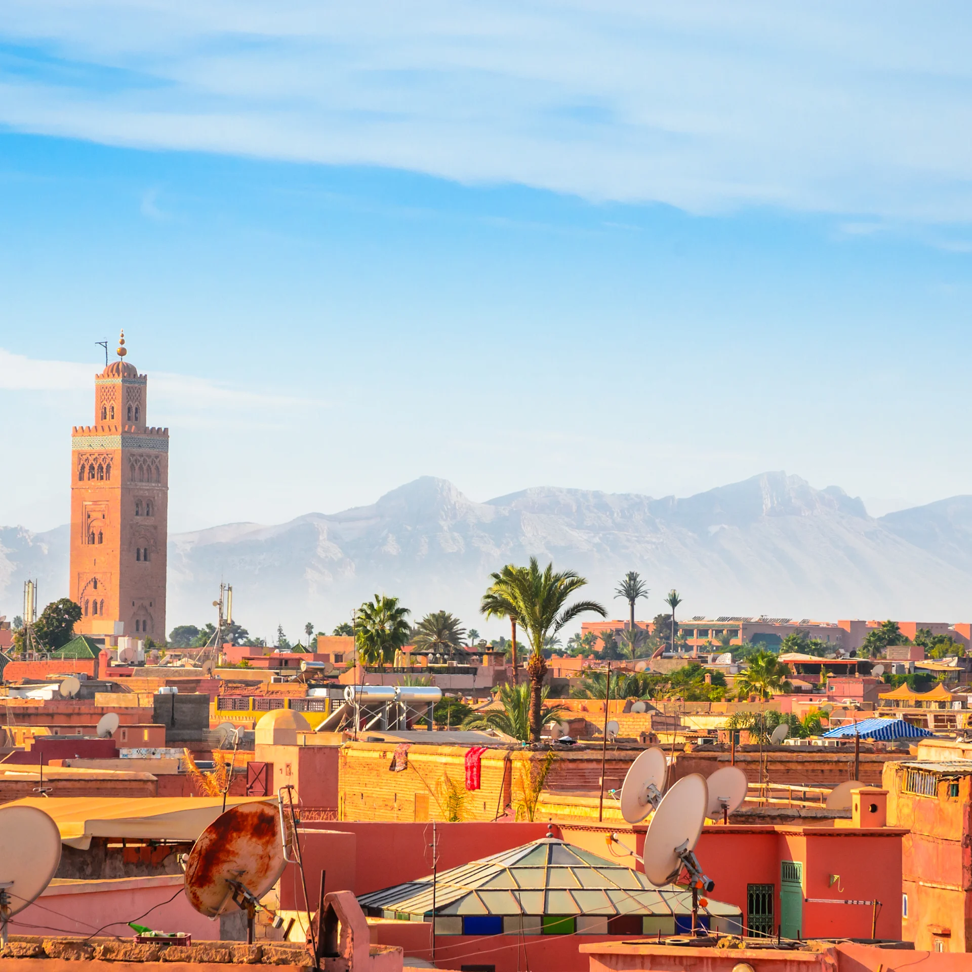 Sky view of a city in Morocco