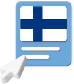 Finnish flag with pointer