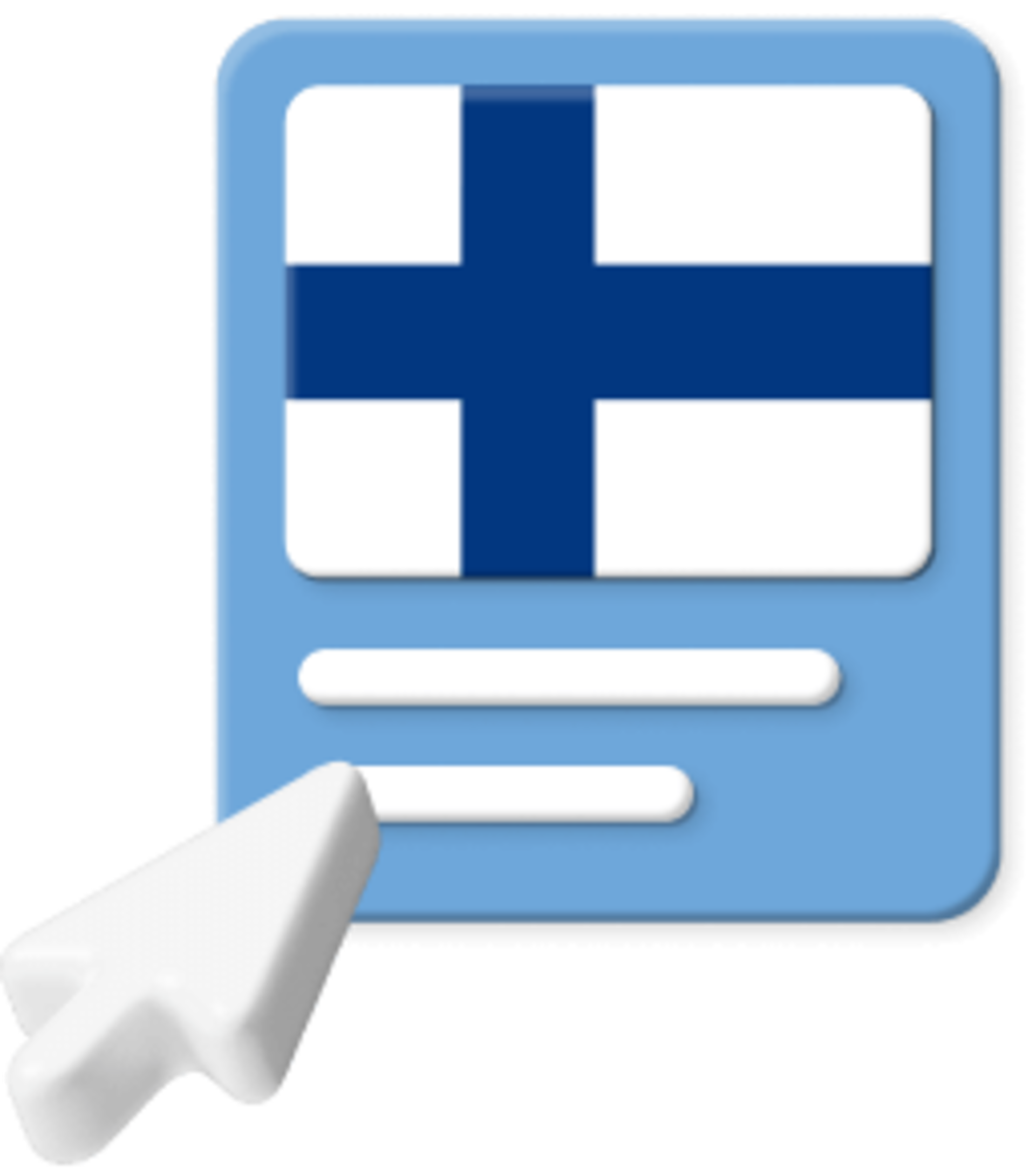 Finnish flag with pointer