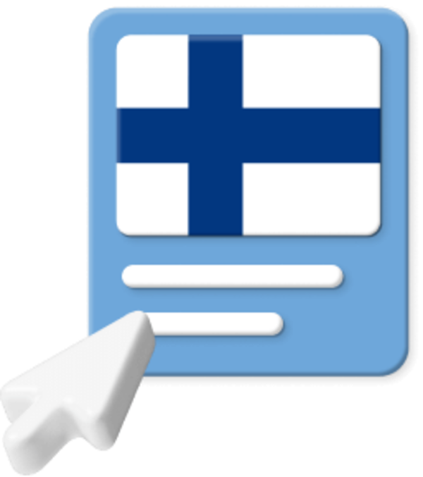 Finnish flag with pointer