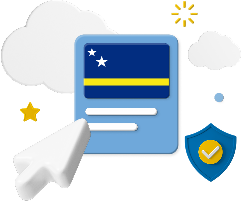 Curacao flag on website graphic