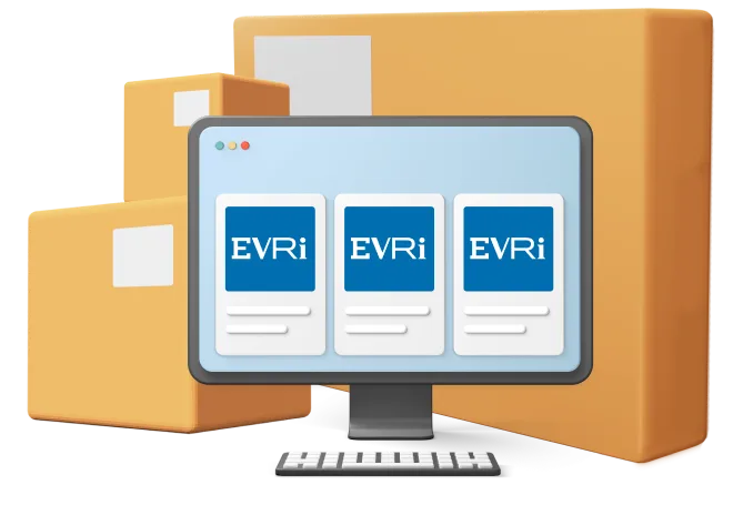 Animated computer screen in front of boxers with 3 Evri logos on