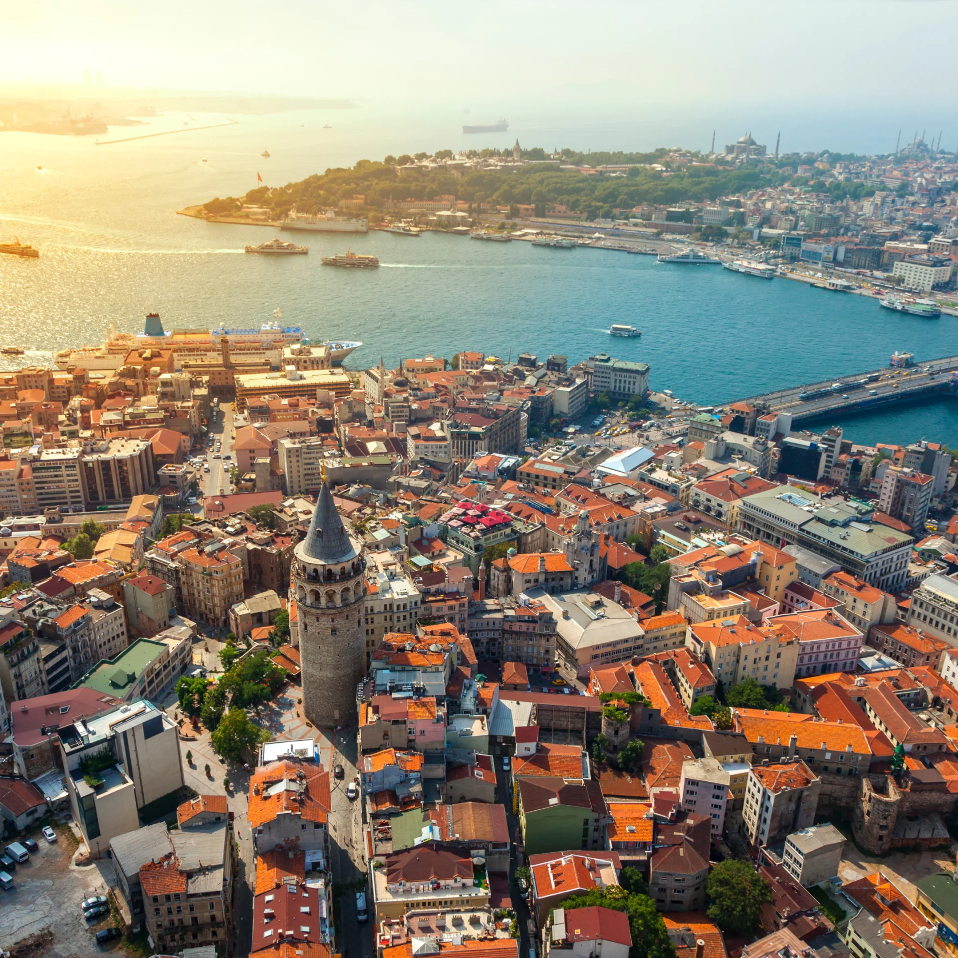 Sky view of a city in Turkey