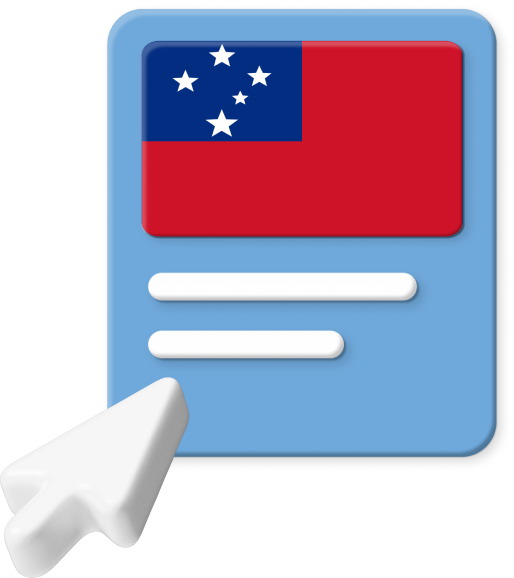 Samoa flag on webpage graphic