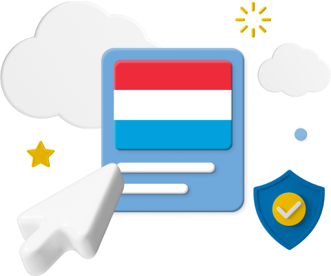 luxembourg flag with cursor icons
