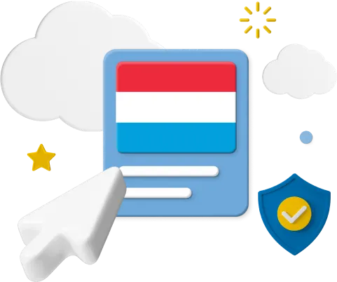 luxembourg flag with cursor icons