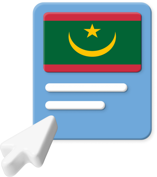Mauritania flag on web page graphic
