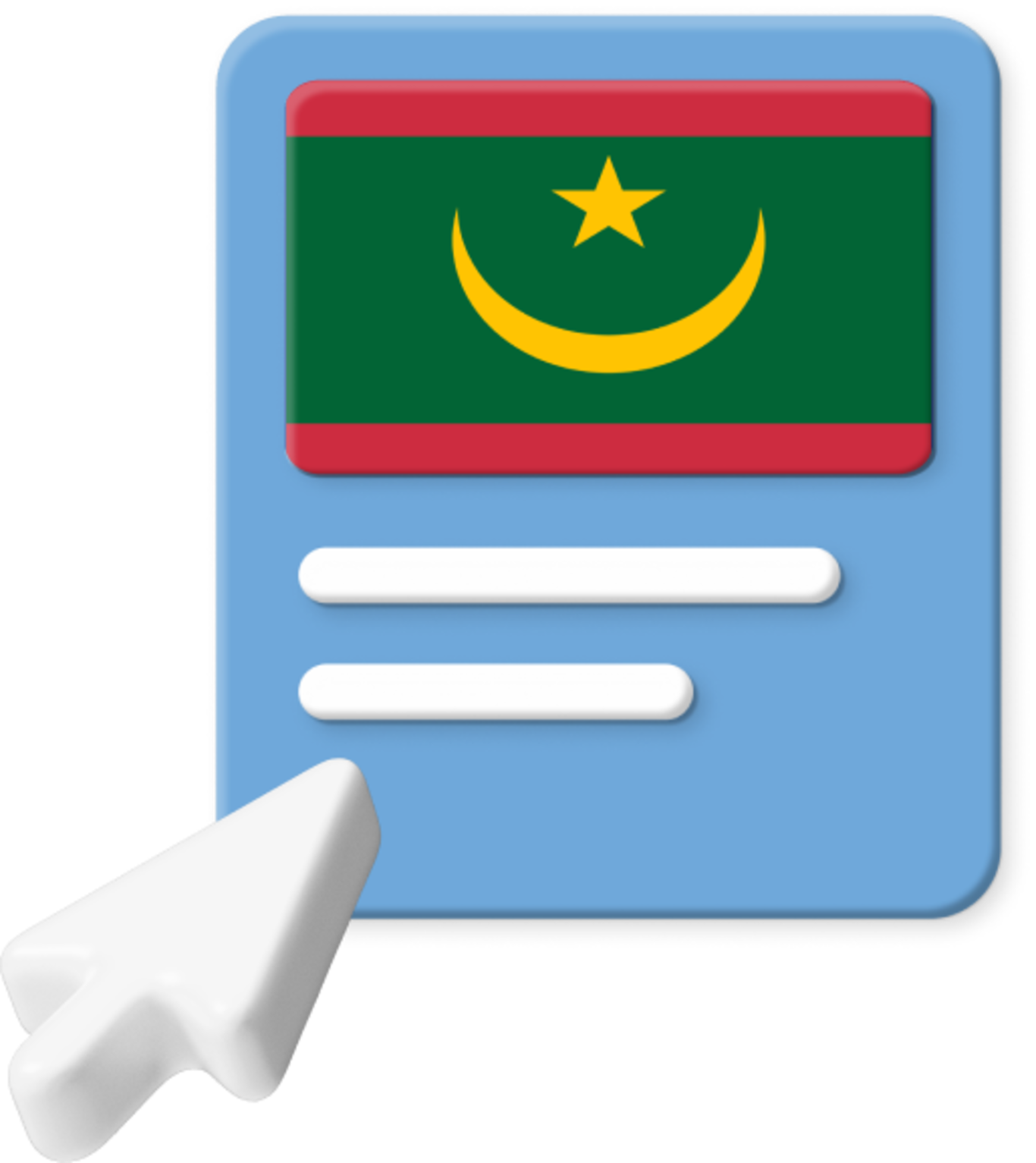 Mauritania flag on web page graphic