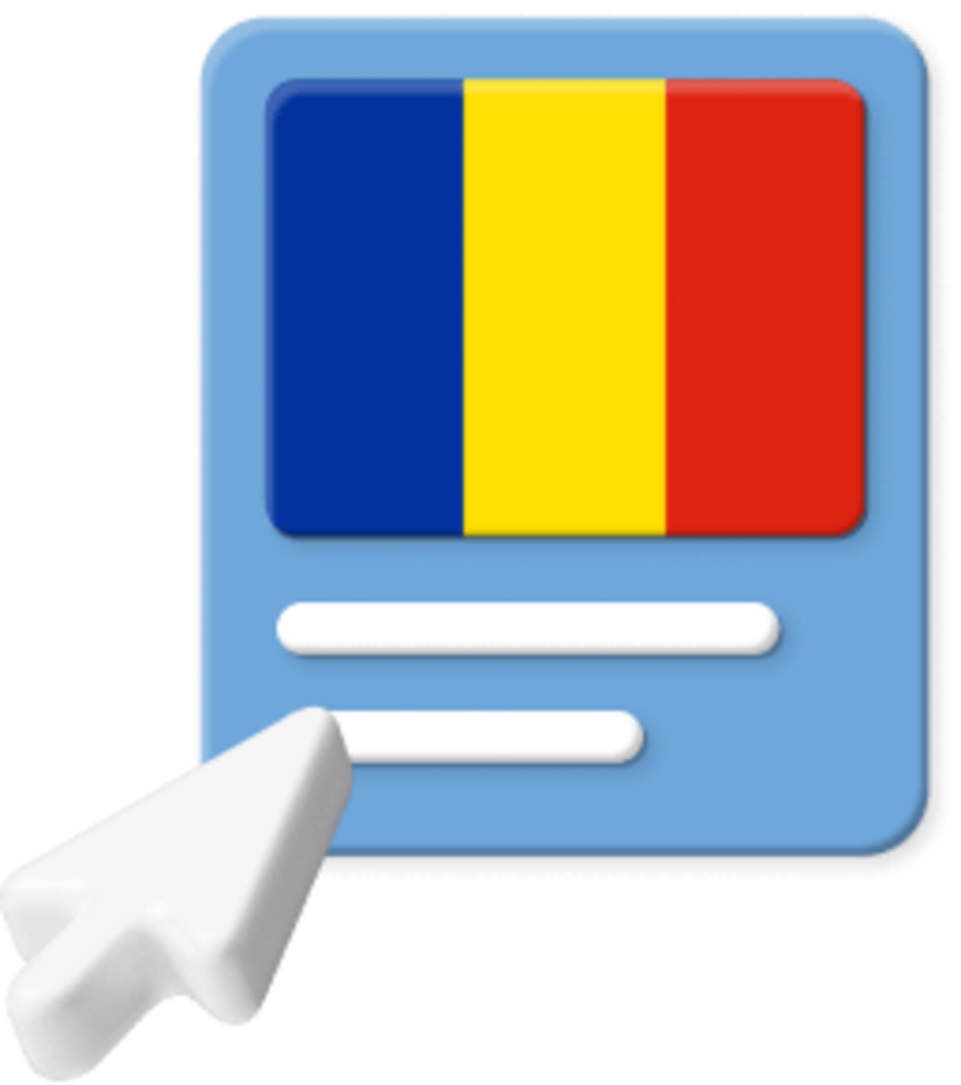 Romanian flag with pointer
