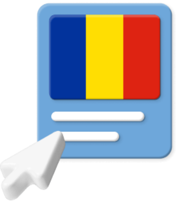 Romanian flag with pointer