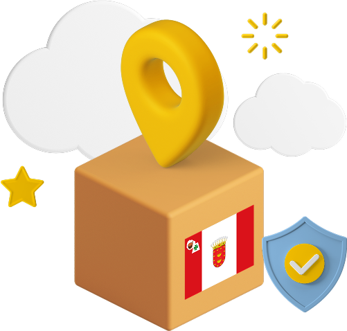 La Gomera flag on parcel box graphic