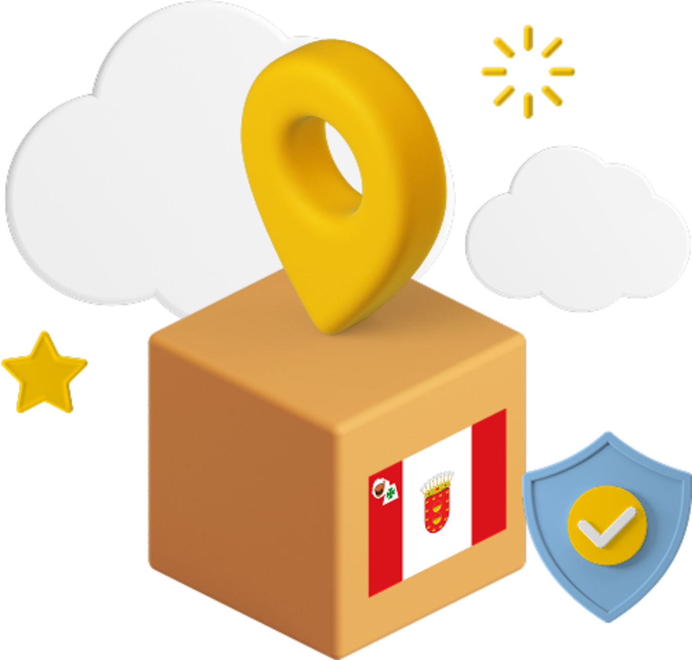 La Gomera flag on parcel box graphic