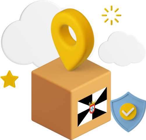 Ceuta flag on parcel box graphic 